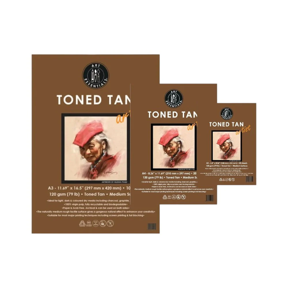Art Essentials Toned Tan Sketching Paper All Front